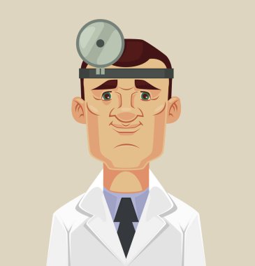 Göz doktoru doktor karakter. Vektör düz çizgi film illüstrasyon