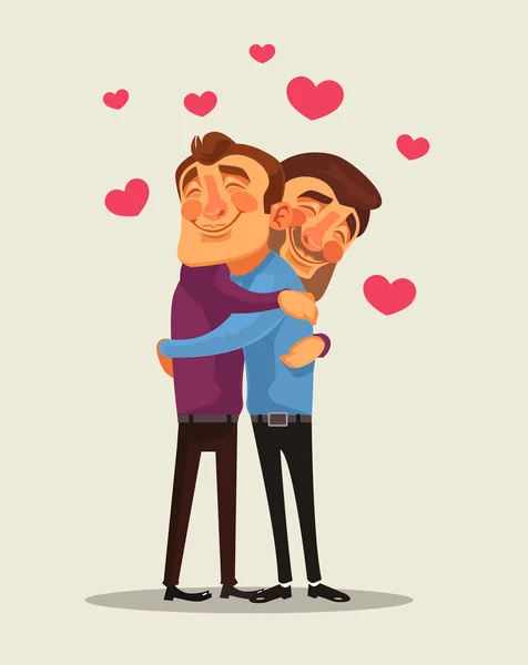 Gay ζευγάρι χαρακτήρες. Επίπεδη καρτούν εικονογράφηση φορέα — Διανυσματικό Αρχείο