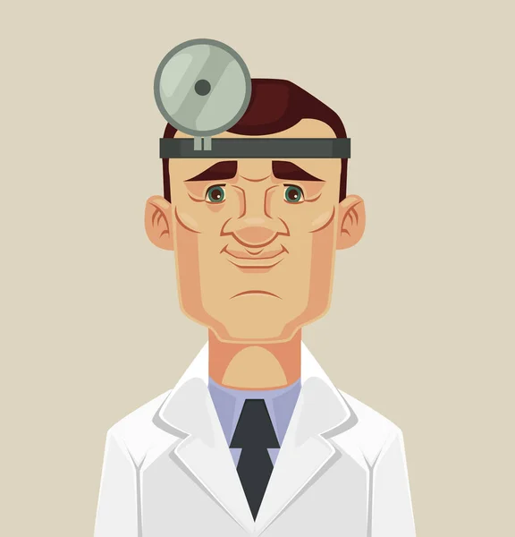Caráter médico oftalmologista. Ilustração de desenho animado plano vetorial — Vetor de Stock