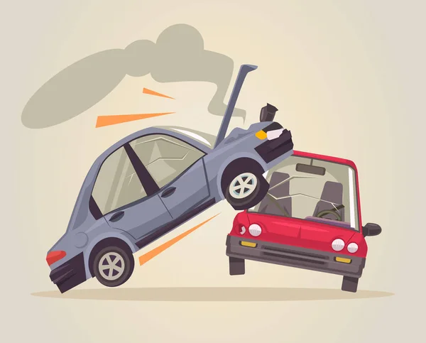 Accidente de coche. Vector plano ilustración de dibujos animados — Vector de stock