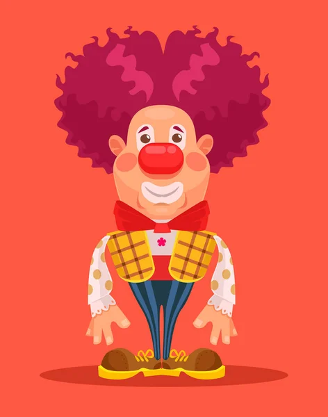 Un personnage de clown. Illustration vectorielle de dessin animé plat — Image vectorielle