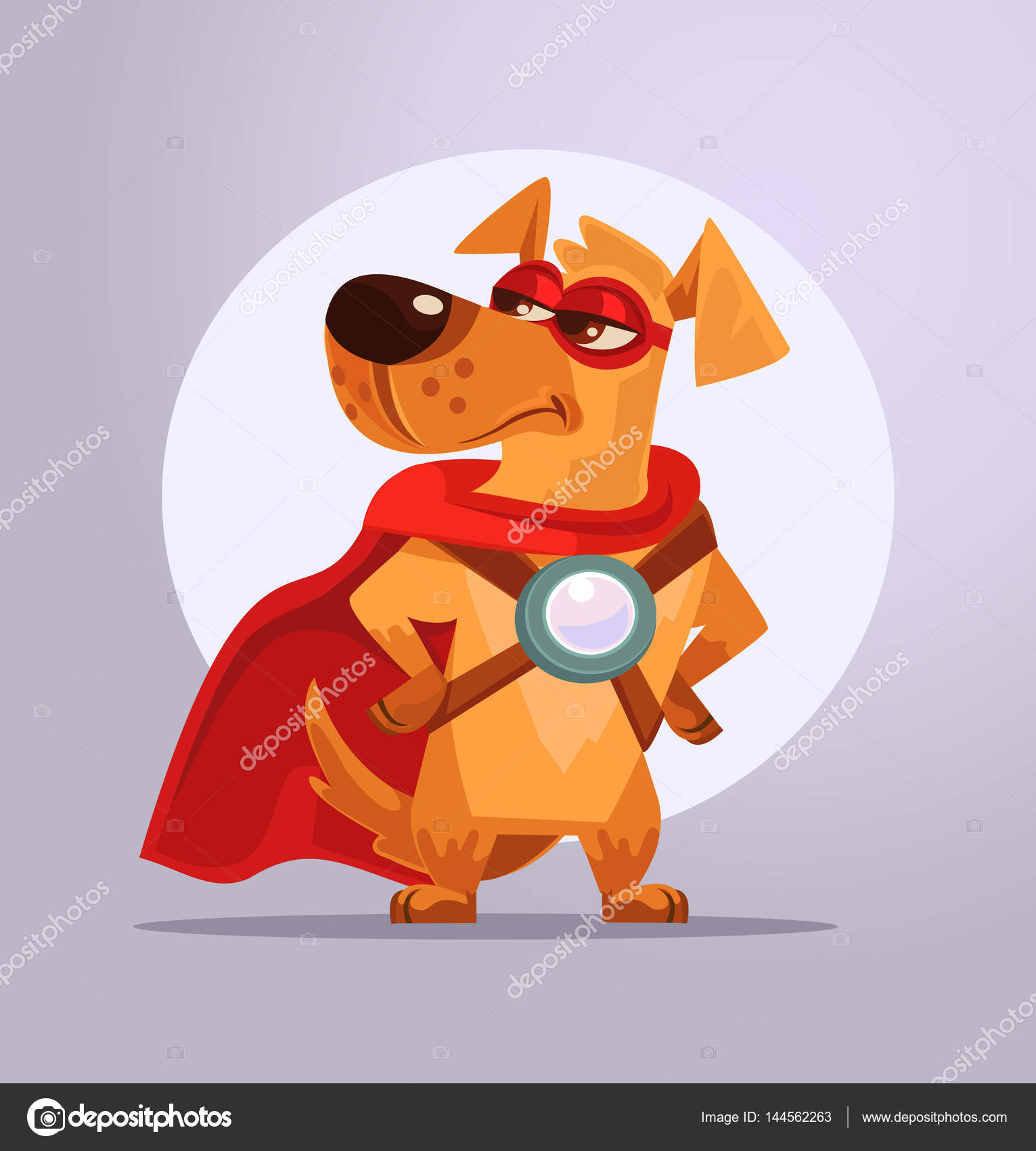 Caractère Du Chien Super Héros Dans Le Masque Illustration