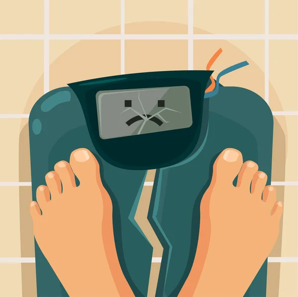 Übergewichtige. Gebrochene Schuppen. Vektor flache Cartoon-Illustration — Stockvektor