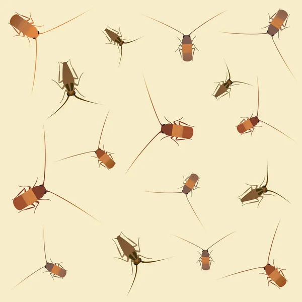 ゴキブリの背景。ベクトル フラット漫画イラスト — ストックベクタ