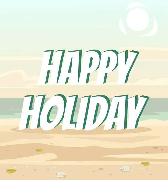 A Happy holiday banner. Nyári idő. Vektor lapos rajzfilm illusztráció — Stock Vector