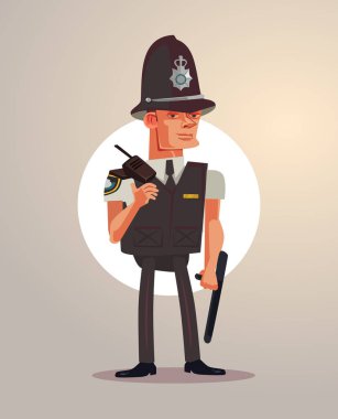 İngiliz Londra polis karakter. Vektör düz çizgi film illüstrasyon