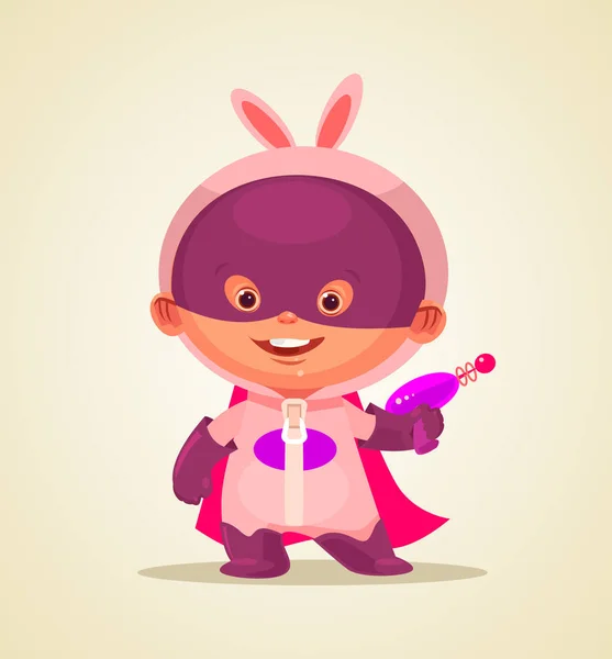 Happy baby superheld karakter. Vectorillustratie cartoon — Stockvector