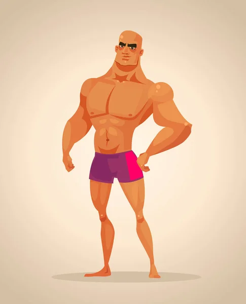 Starker Mann Bodybuilder-Charakter. Vektor Cartoon Illustration — Stockvektor