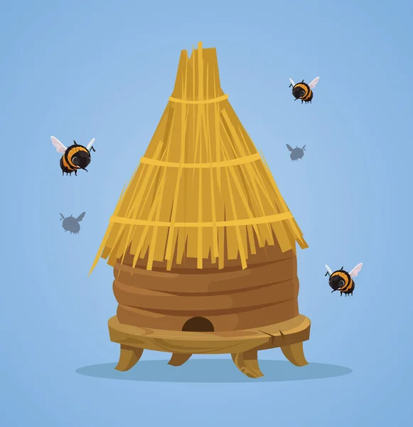 Κυψέλη Μελισσών Επίπεδη Καρτούν Εικονογράφηση Φορέα — Διανυσματικό Αρχείο