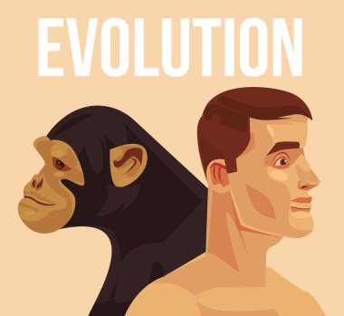 Evolution of homo sapiens. Vector flat cartoon illustration clipart