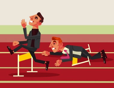 İş rekabeti. Vektör düz çizgi film illüstrasyon