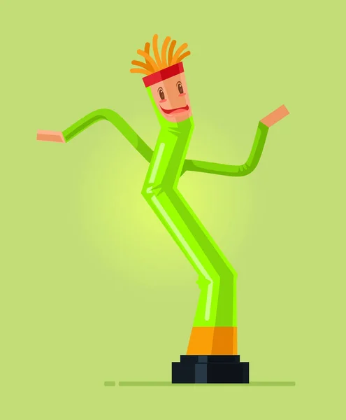 Happy Sorrindo Divertido Inflável Dança Tubo Personagem Dançando Ilustração Desenho —  Vetores de Stock