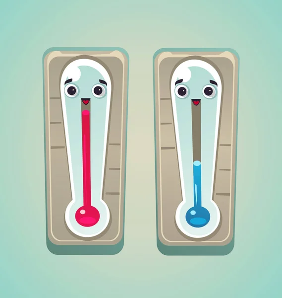 Shivering Hot Sweating Thermometer Funny Cartoon Thermometers