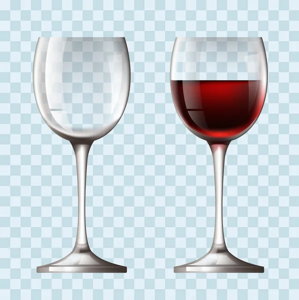 Concepto Copa Vino Vacía Totalmente Realista Ilustración Diseño Gráfico Plano — Vector de stock