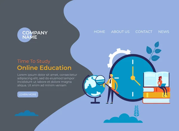 Online Web Education Banner Poster Concept Векторная Плоская Графика — стоковый вектор