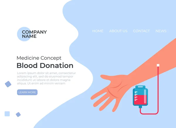 Dawstwo Krwi Dające Fundację Charytatywną Wektor Płaska Kreskówka Projekt Graficzny — Wektor stockowy