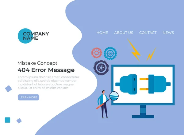 404错误Oops消息概念错误 矢量平面卡通平面设计图解 — 图库矢量图片