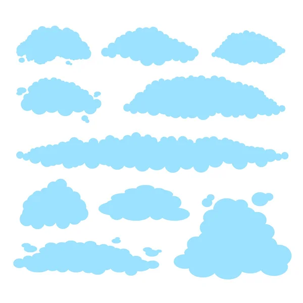 Blaue Wolken Isolierten Set Sammlung Vektor Flache Grafik Design Isolierte — Stockvektor