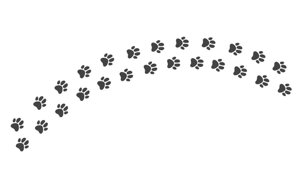 Hayvan Köpek Kedisi Ayak Izi Kavramını Benimsiyor Vektör Düz Grafik — Stok Vektör