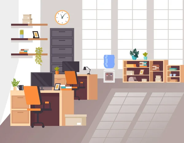 Bureau Meubles Poste Travail Concept Intérieur Illustration Vectorielle Dessin Animé — Image vectorielle