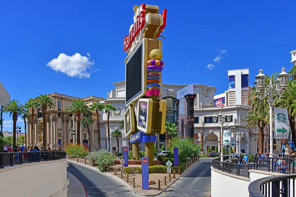 Las Vegas Usa Harrah Met Zijn Indrukwekkende Lichtsymbool Strip Een — Stockfoto