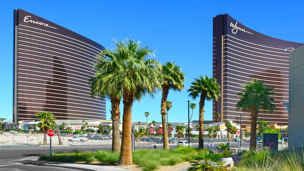 Las Vegas Luxurious Encore Wynn Hotels Two Iconic Curved Skyscrapers — Stock Photo, Image