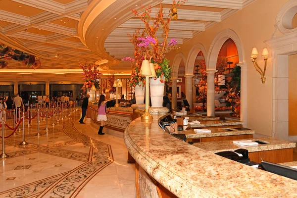 Las Vegas Estados Unidos Este Lujoso Vestíbulo Del Hotel Bellagio — Foto de Stock