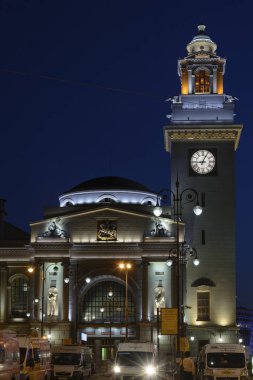 Moskova, geceleri Kiyevsky Rail Terminal Kulesi