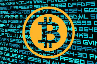 Bitcoin ünlü cryptocurrency sembolü