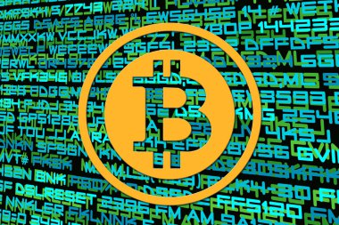Bitcoin ünlü cryptocurrency sembolü