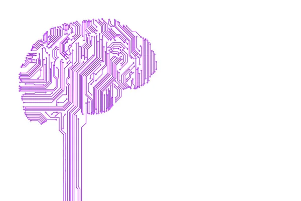 Circuit Imprimé Sous Forme Cerveau — Photo