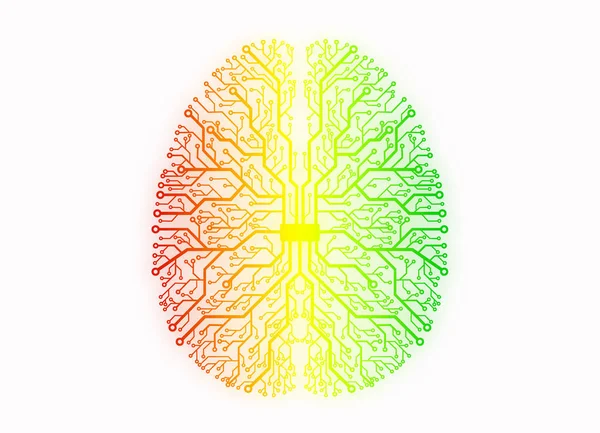 Печатная Схема Виде Мозга — стоковое фото