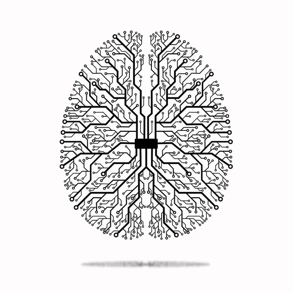 Printed Circuit Form Brain — Stock Photo, Image