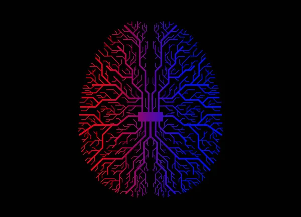 Beyin Formunda Yazdırılmış Devre — Stok fotoğraf