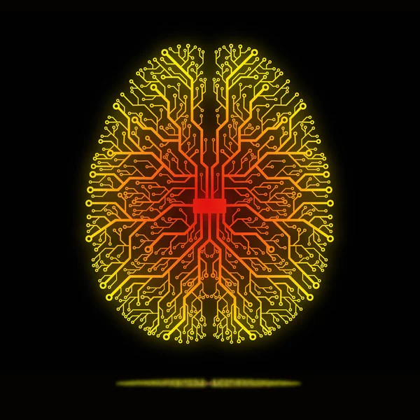 Circuit Imprimé Sous Forme Cerveau — Photo