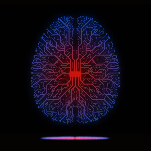 Beyin Formunda Yazdırılmış Devre — Stok fotoğraf