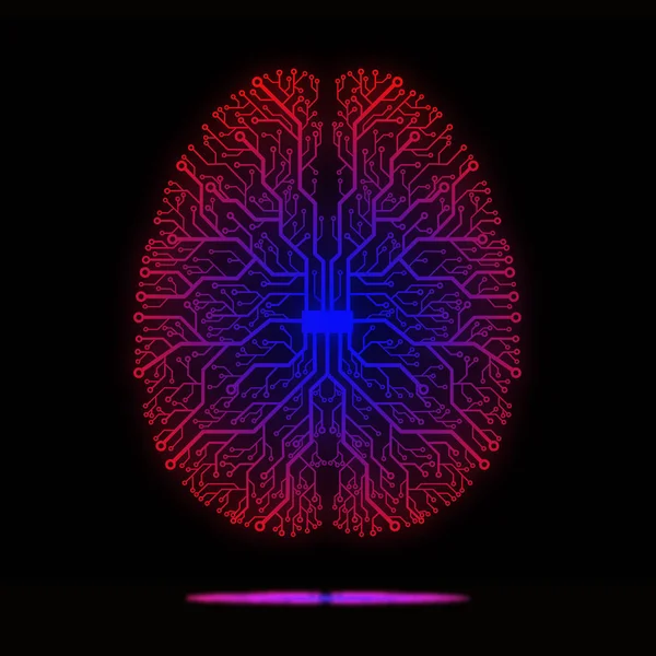 Gedruckte Schaltung Form Eines Gehirns — Stockfoto