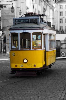 Klasik tramvay Lizbon Portekiz