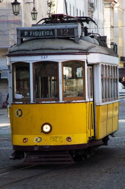 Klasik tramvay Lizbon Portekiz