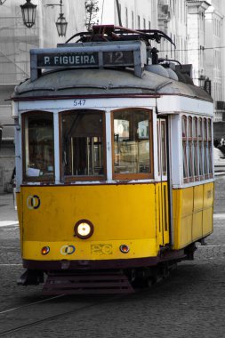 Klasik tramvay Lizbon Portekiz