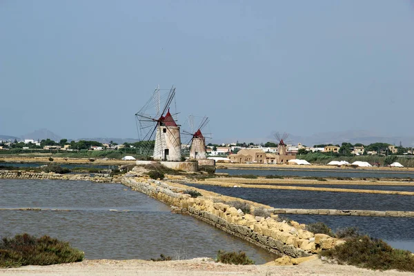 Salinas Marsala Sicília Itália — Fotografia de Stock