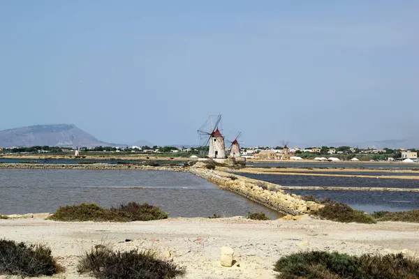 Salinas Marsala Sicília Itália — Fotografia de Stock