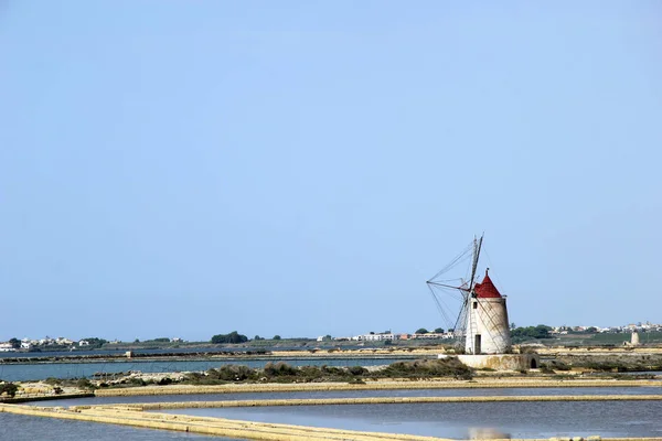 Salinas Marsala Sicilien Italien - Stock-foto