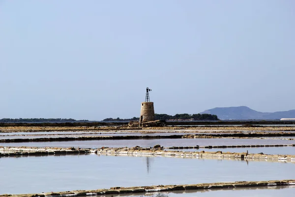 Salinas Marsala Sicília Itália — Fotografia de Stock