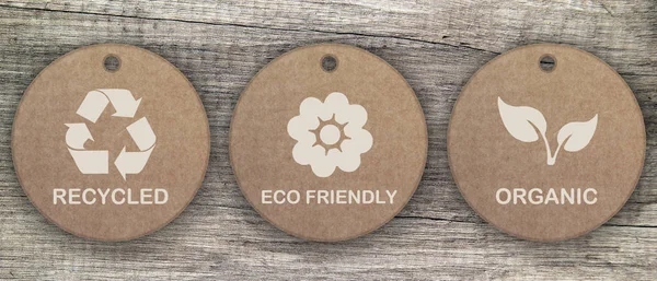 Eco Friendly Organic Food Symbols — Stock Photo, Image