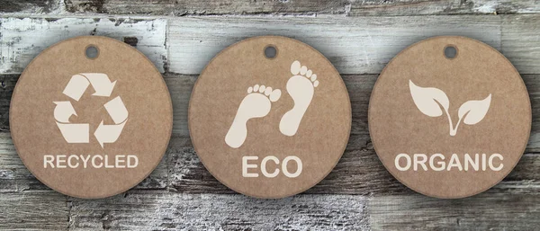 Eco Friendly Organic Food Symbols — Stock Photo, Image