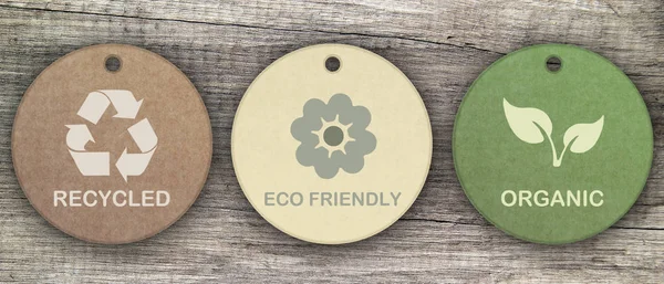 Eco Friendly Organic Food Symbols — Stock Photo, Image