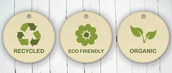 Eco Friendly Organic Food Symbols — Stock Photo, Image