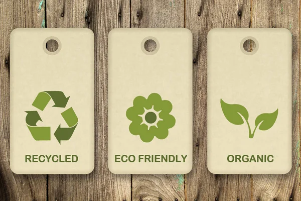 Eco Friendly Organic Food Symbols — Stock Photo, Image