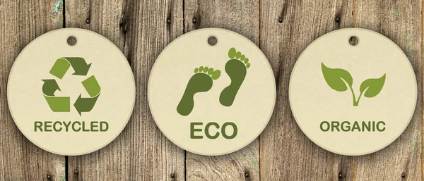 Eco Friendly Och Ekologisk Mat Symboler — Stockfoto